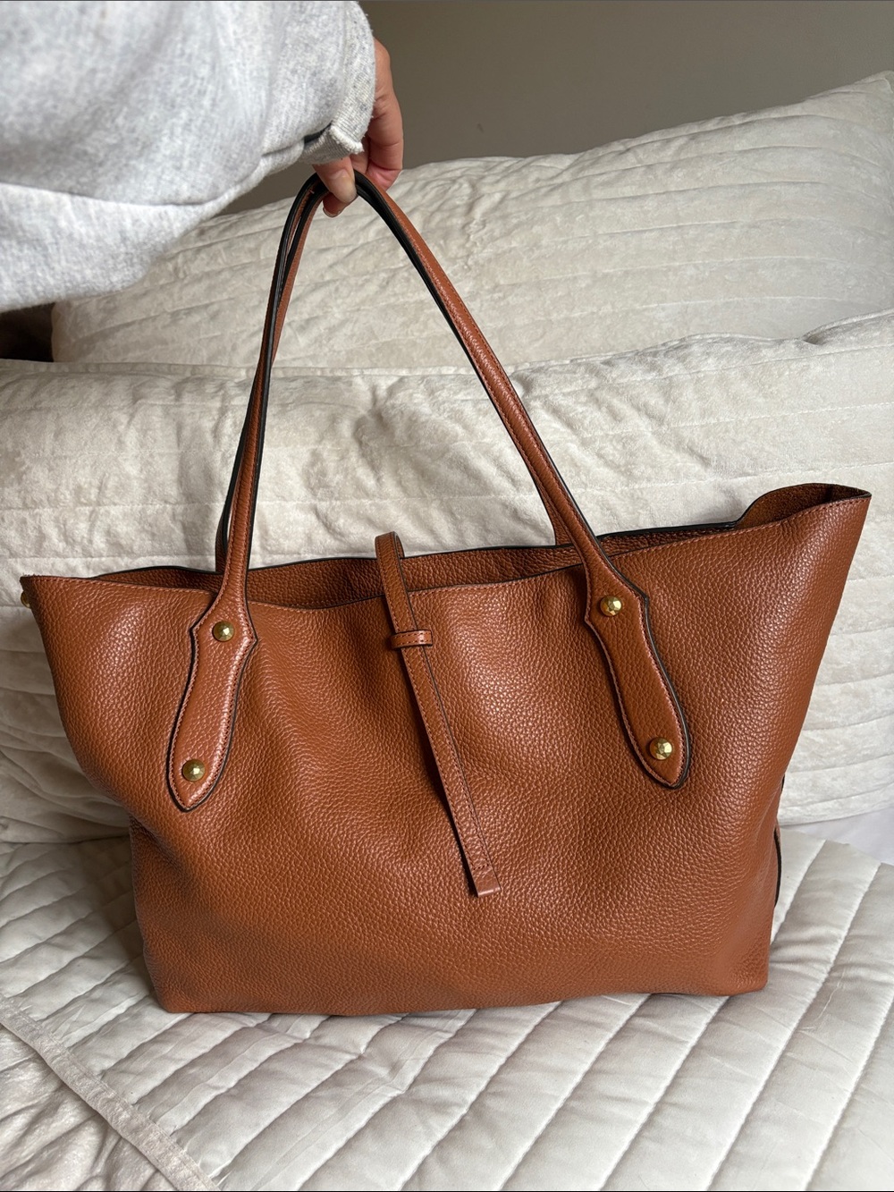 Annabel Ingall Brown Leather Tote Bag - Large
